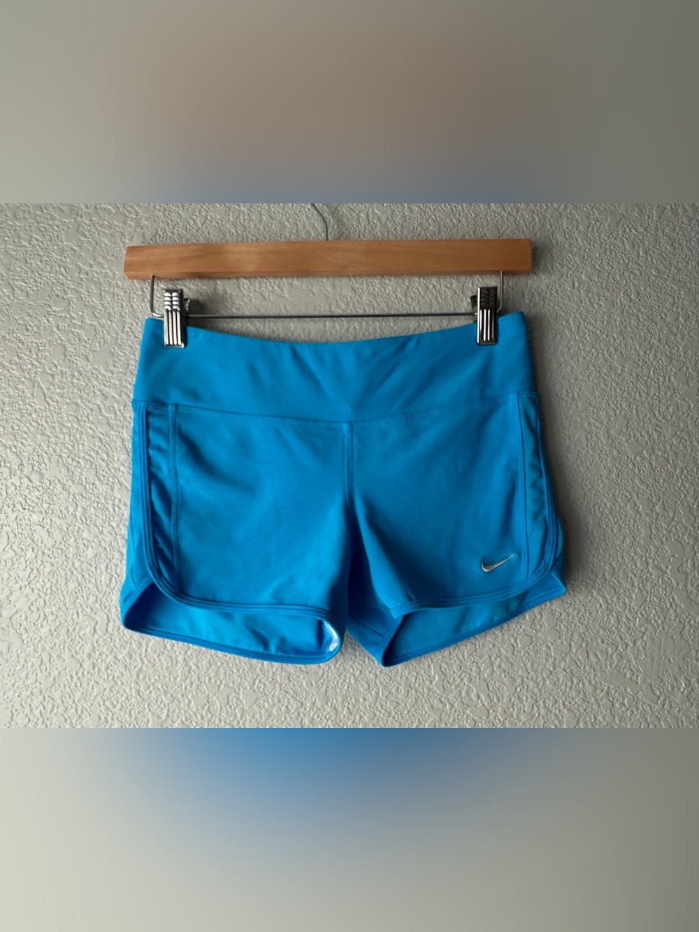 Nike DRI-FIT -Women’s Turquoise Athletic Shorts with Embroidered Swoosh - Size M